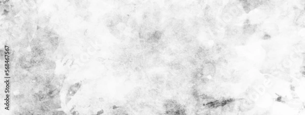 Fototapeta Grey, white watercolor textured on white paper background. Gray watercolor painting textured design on white background. Silver ink and watercolor textures, background, banner, wallpaper, poster, temp
