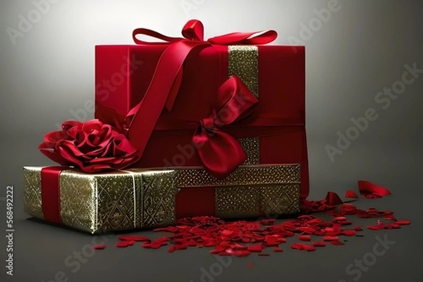 Obraz gift box with ribbon