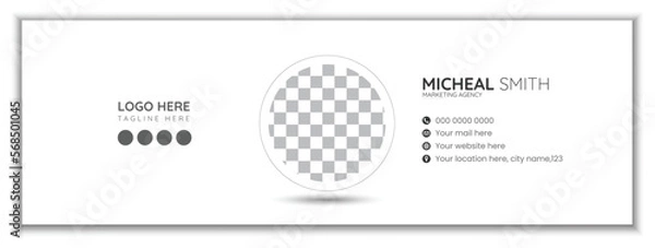 Fototapeta Modern and minimalist email signature or  email footer template.