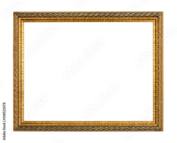 Fototapeta Gold picture frame isolated with clipping path