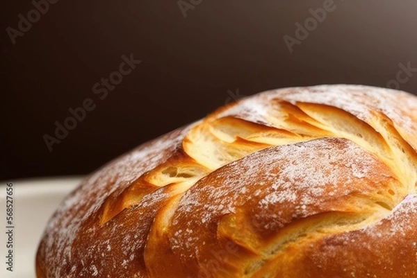 Fototapeta High-Resolution Image of Fresh Bakery Bread Showcasing its Aromatic and Appetizing Qualities, Perfect for Adding a Delicious Element to any Design Project