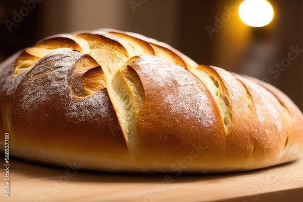 Fototapeta High-Resolution Image of Fresh Bakery Bread Showcasing its Aromatic and Appetizing Qualities, Perfect for Adding a Delicious Element to any Design Project