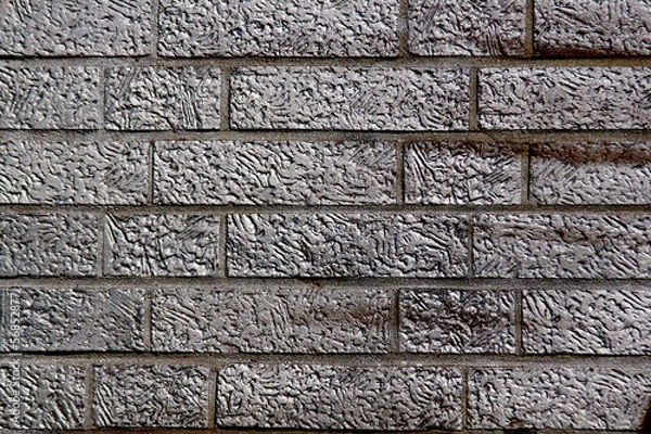 Obraz Grunge brick wall filled with cement, horizontal texture