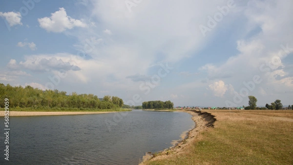Obraz landscape with river and blue sky