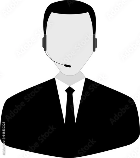 Fototapeta operator in the phone on a transparent background