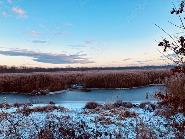 Obraz sunrise over the lake