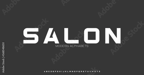 Fototapeta Salon Modern Sports tech font typography. MINIMAL vector typeface for a company. Minimal gaming fonts for logo design.	
