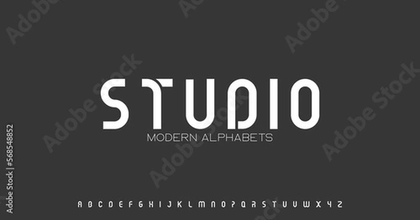 Fototapeta Studio Modern Sports tech font typography. MINIMAL vector typeface for a company. Minimal gaming fonts for logo design.	