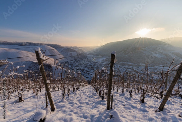 Obraz Blick auf Dernau im Winter