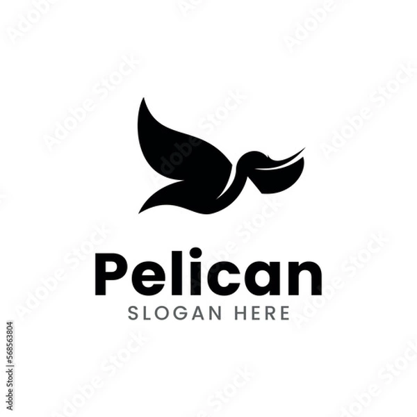 Fototapeta creative Pelican Bird logo design vector