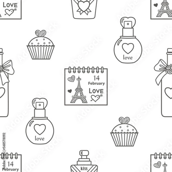 Obraz vector graphic seamless pattern with holiday objects 2
