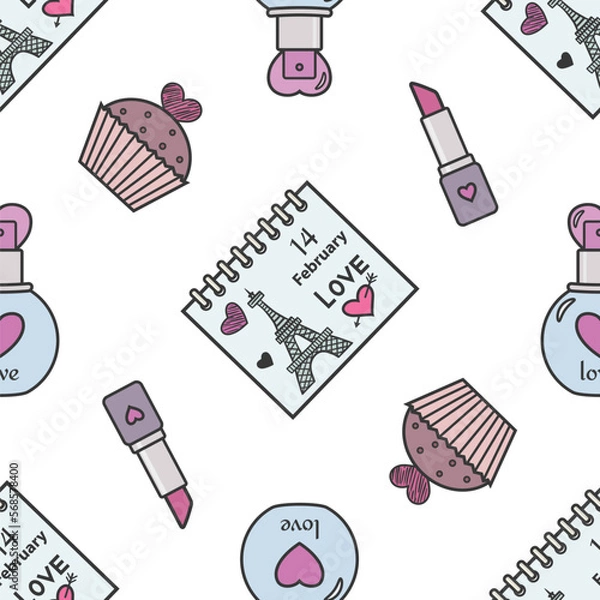 Obraz vector graphic seamless pattern with holiday objects