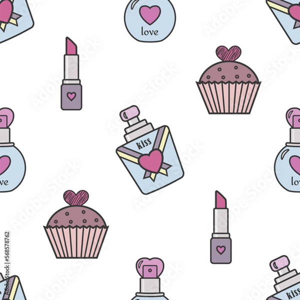 Obraz vector graphic seamless pattern with holiday objects