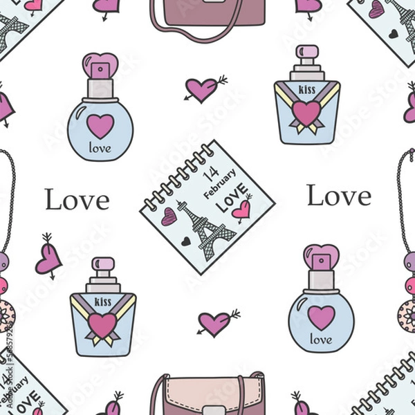 Obraz vector graphic seamless pattern with holiday objects