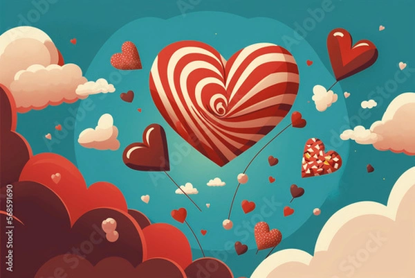 Fototapeta Valentine's day background design. Digital art, generative ai.