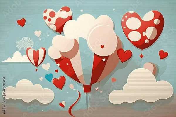 Fototapeta Valentine's day background design. Digital art, generative ai.