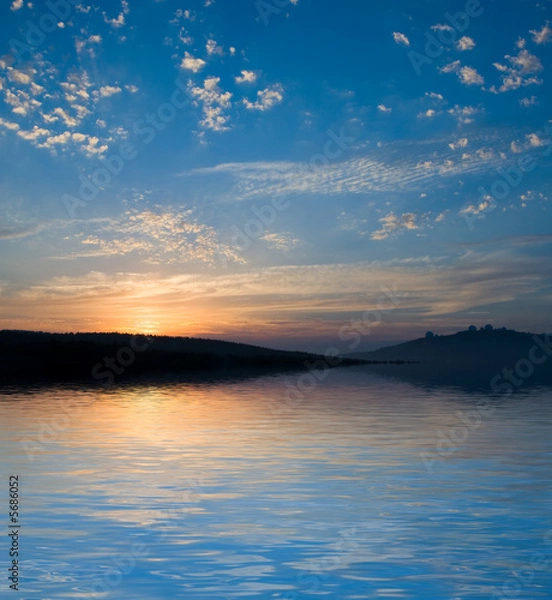 Fototapeta Sundown in mountain and the sky view