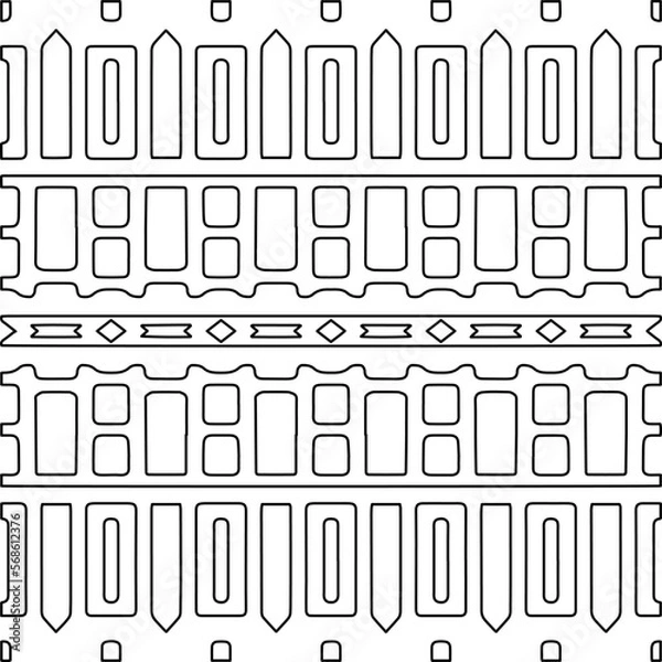 Fototapeta Stylish texture with figures from lines.
Abstract geometric black and white pattern for web page, textures, card, poster, fabric, textile. Monochrome graphic repeating design. 