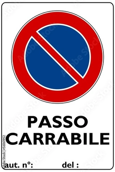 Obraz CARTELLO PASSO CARRABILE