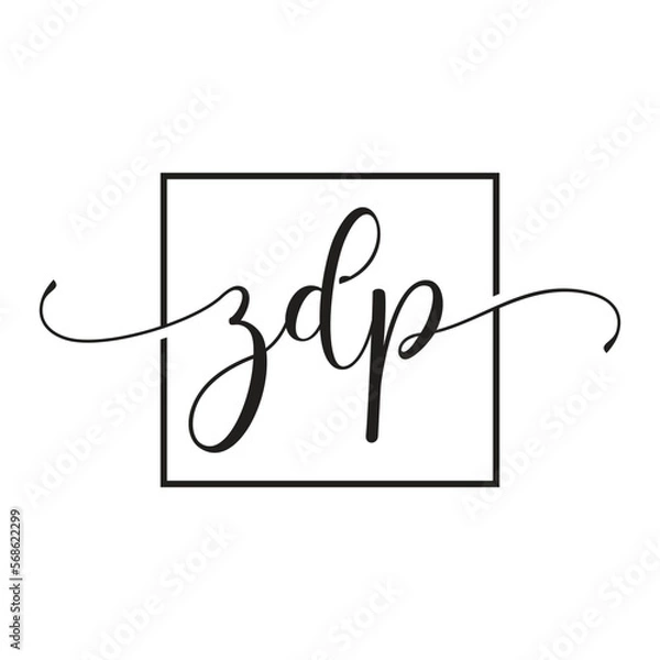 Fototapeta abstract script ZDP textbased logo design template