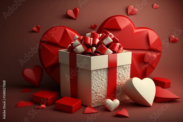 Obraz gift box with valentine's heart
