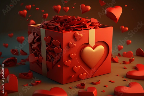Obraz valentine's day gift box