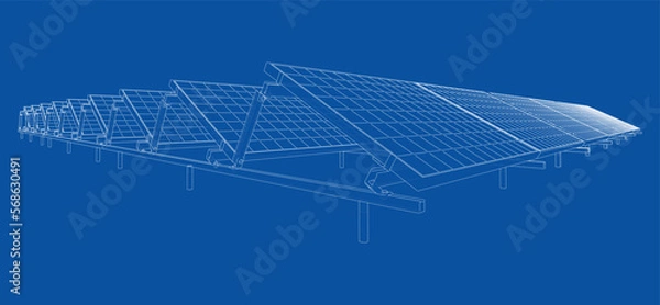 Fototapeta Solar Panel Concept. Vector