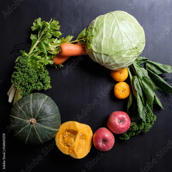 Obraz 輪に並べた野菜