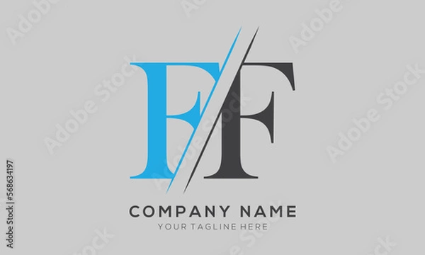 Obraz FF letter logo design template elements. FF letter vector logo.