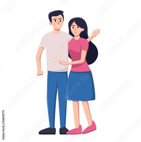 Fototapeta Couple in love isolated