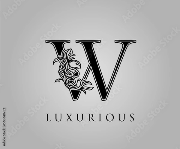Obraz Initial W Luxury Logo Icon. Classic Floral W Letter Logo Design Vector..