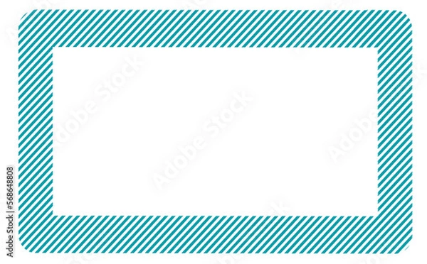 Obraz ストライプ丸みフレーム青