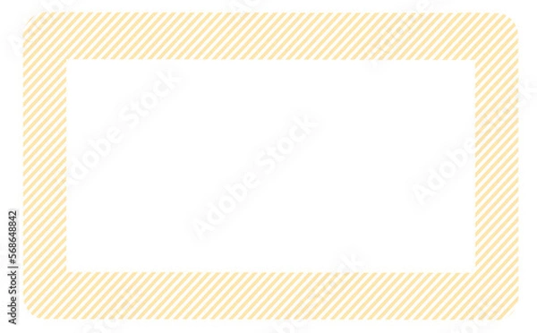 Obraz ストライプ丸みフレーム黄色