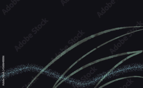 Obraz 黒背景のラメライン背景ブルー
