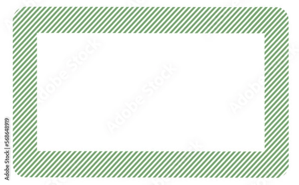 Obraz ストライプの丸みフレームみどり