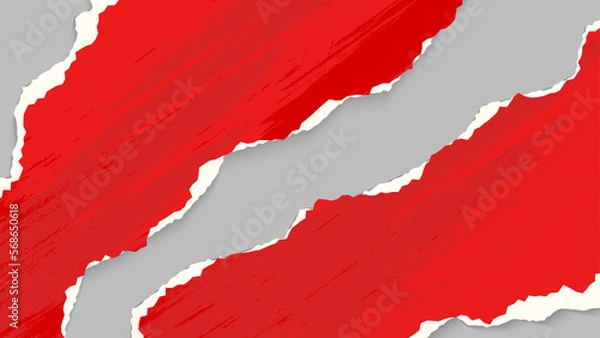 Fototapeta Abstract Grunge Red Paper Ripped Frame Design Template