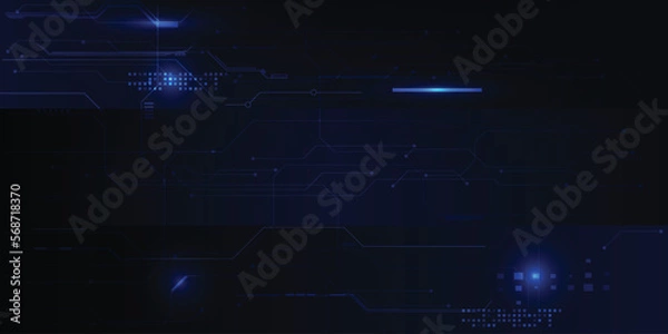 Obraz Vector illustrations of futuristic blue hi-tech element with grid line and circuit for advertising layout and game development artwork.Future technology and innovation concepts.