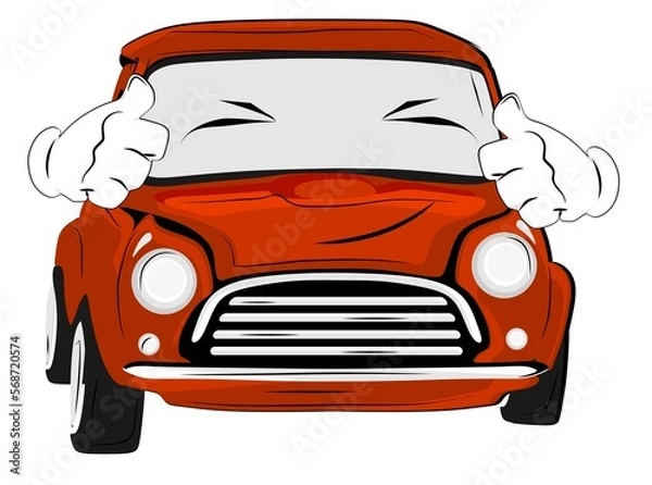 Fototapeta funny car with class gesture