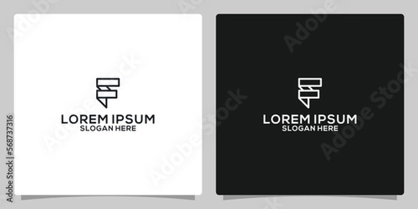 Fototapeta Letter F logo or FF initials two modern monogram symbol	