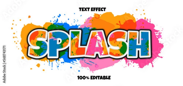 Obraz splash editable vector text effect	
