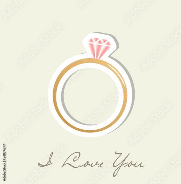Obraz Engagement ring - vector illustration