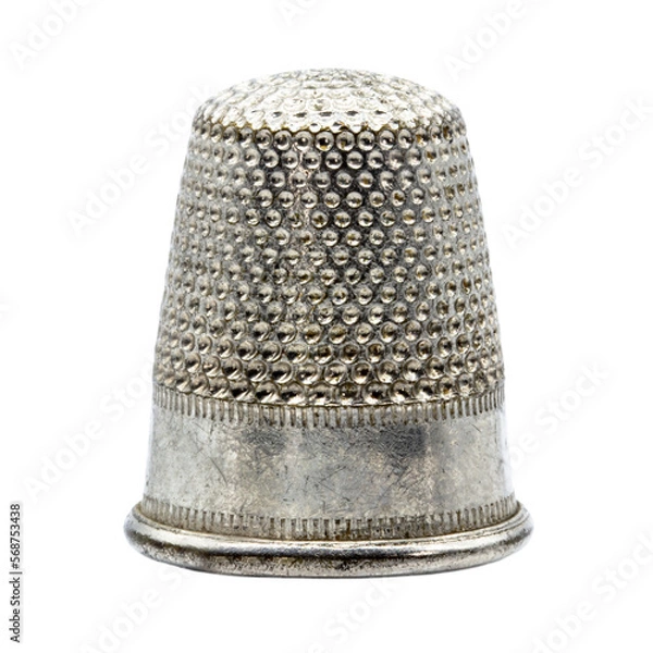 Obraz one single metal thimble for sewing protection