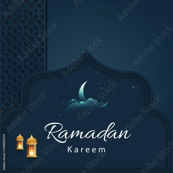 Obraz Ramadan kareem background design concept with illustration