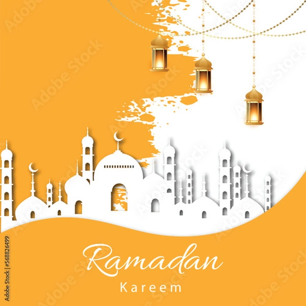 Obraz Ramadan kareem background design concept with illustration