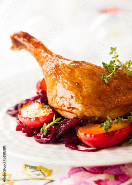 Obraz Roasted duck leg