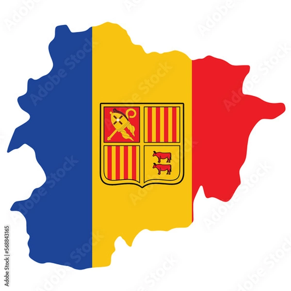 Fototapeta Print Ready Illustration of the flag of Andorra State