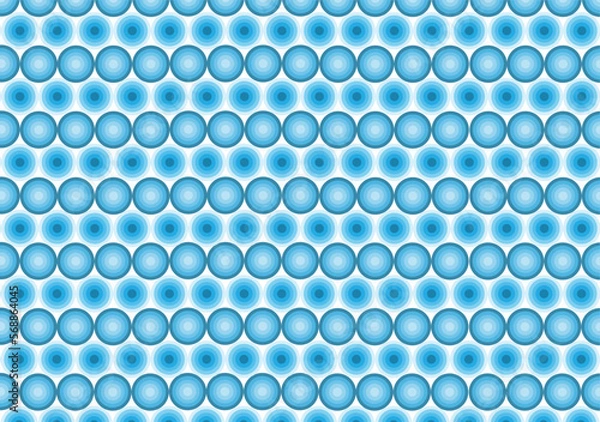 Fototapeta Circles layer seamless pattern in blue white gradient for background.