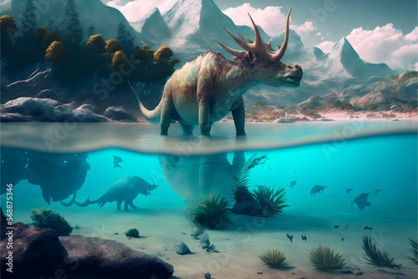 Obraz Wildlife scenery ocean UHD background.