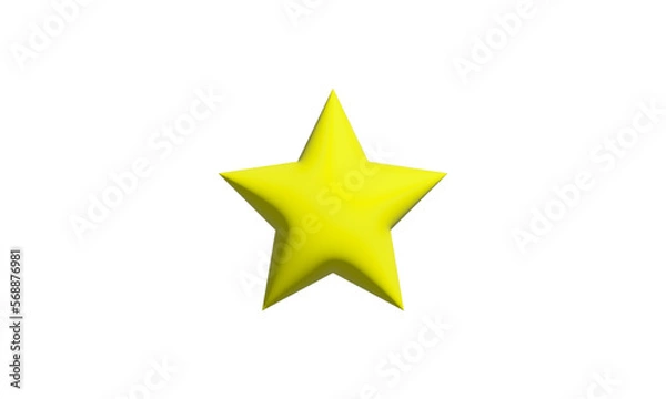 Fototapeta 3d yellow star render vector illustration
