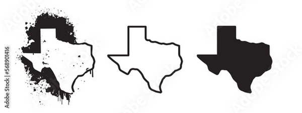 Obraz Texas Shape Silluet. Texas Logo Vector. Dallas Star. Vector symbols Design Template.